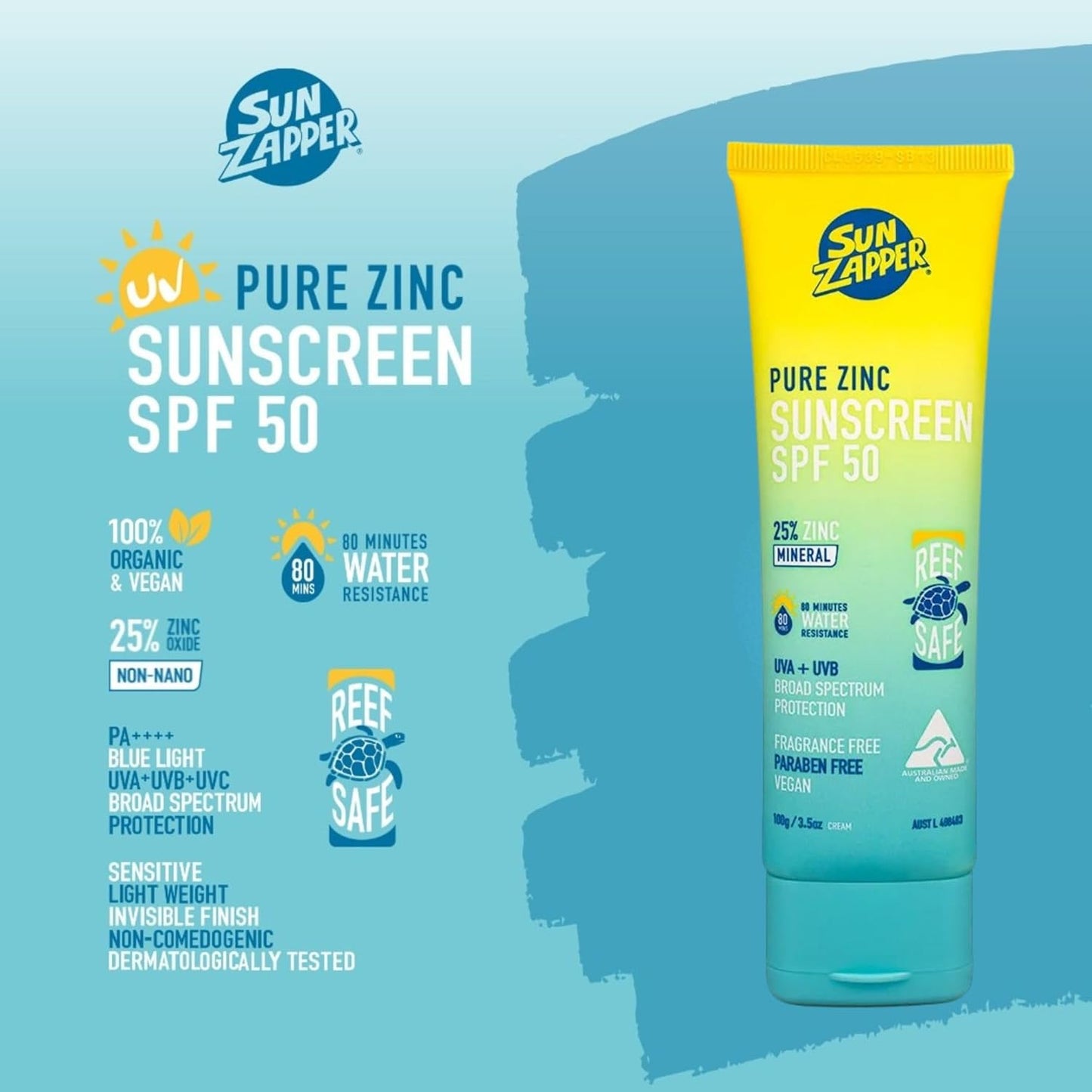 Pure Zinc Sunscreen Cream 100g SPF 50