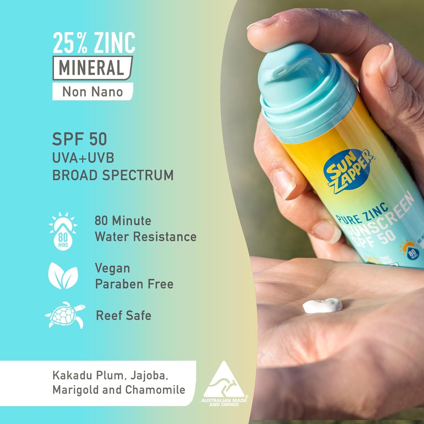 Pure Zinc Sunscreen Air Pump 100g SPF 50